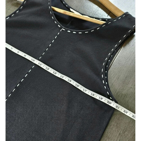 Bechamel Black Cotton Maxi Jumper Dress Button Pockets Large Lagenlook Boho - Picture 4 of 7